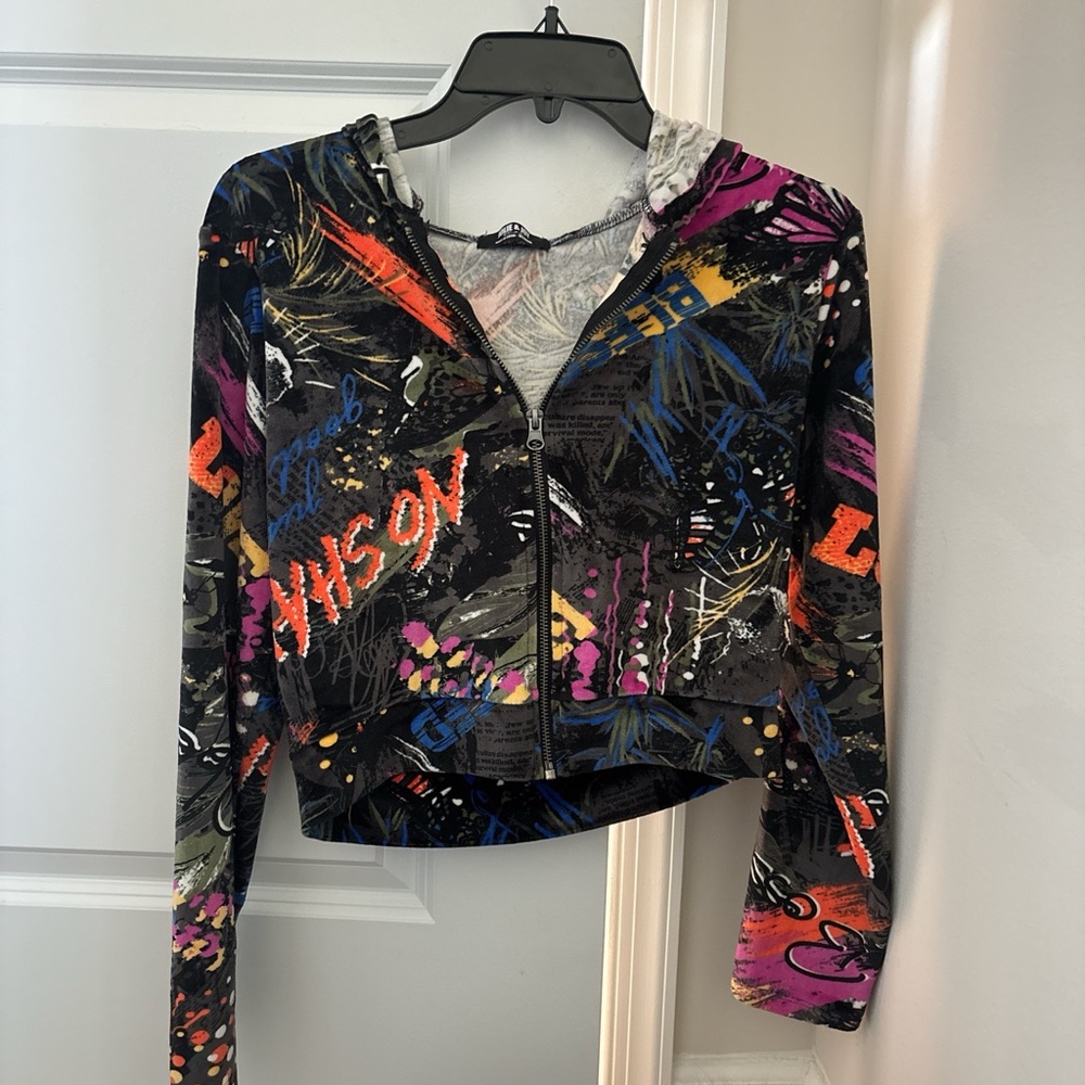 Women's Multicolor Graphic Hoodie Jacket